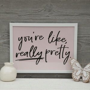 Pink Wall Art with Inspirational Quote